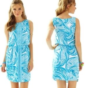 Lilly Pulitzer, Winward Dress, Resort White Sea Ruffles, 100% Pima Cotton Size M